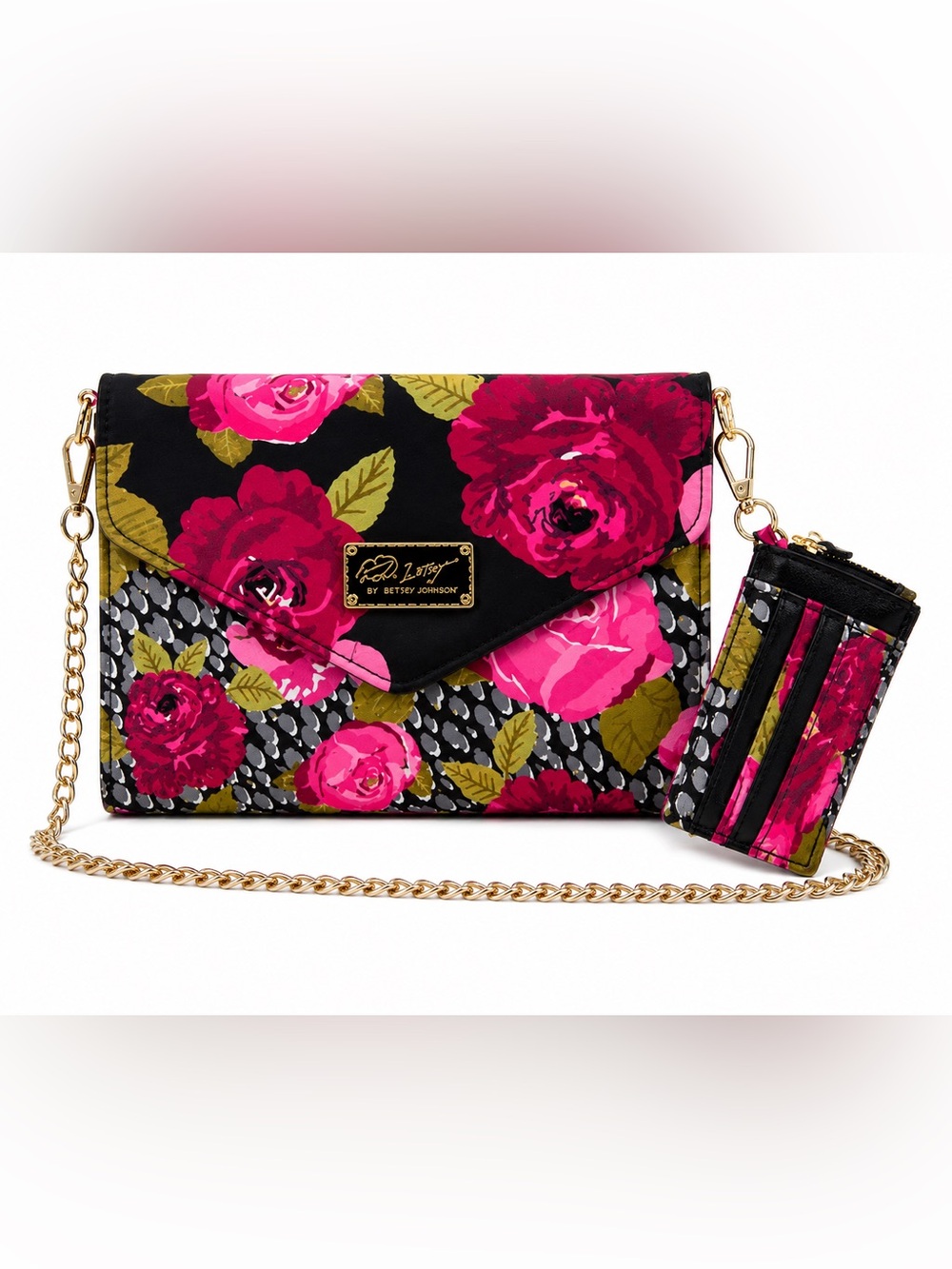 NWT Luv Betsey by Betsey Johnson Floral Wallet Crossbody Clutch Card Case